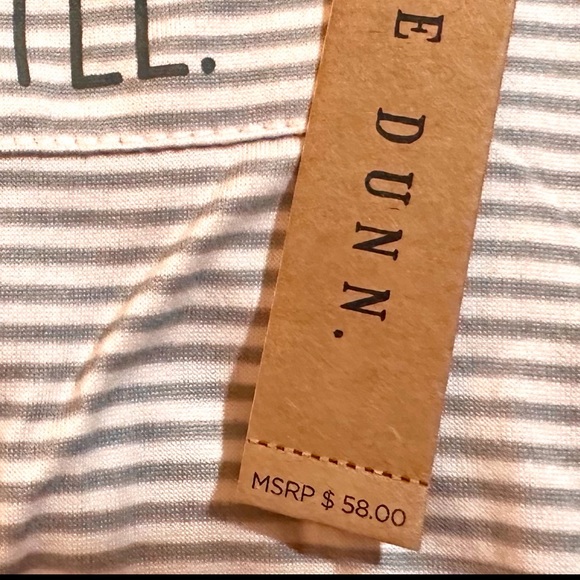 Rae Dunn Pajamas Set ‘COFFEE FIRST’ Size Medium Ballet Pink & Gray Stripes - Picture 10 of 10